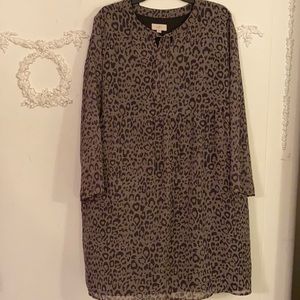 Animal print tie neck dress. SZ XL EUC